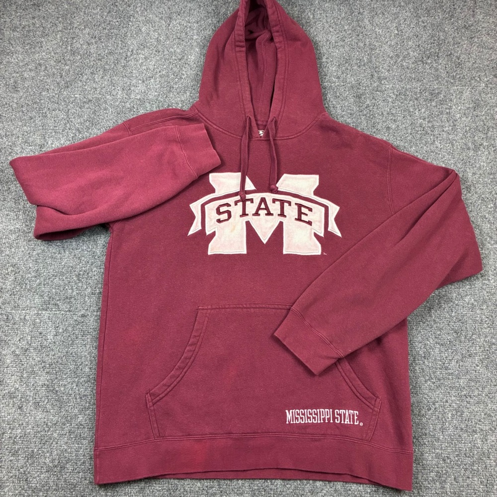 Pro Player Mississippi State Bulldogs Hoodie Maroon Embroidered Mens Size Medium
